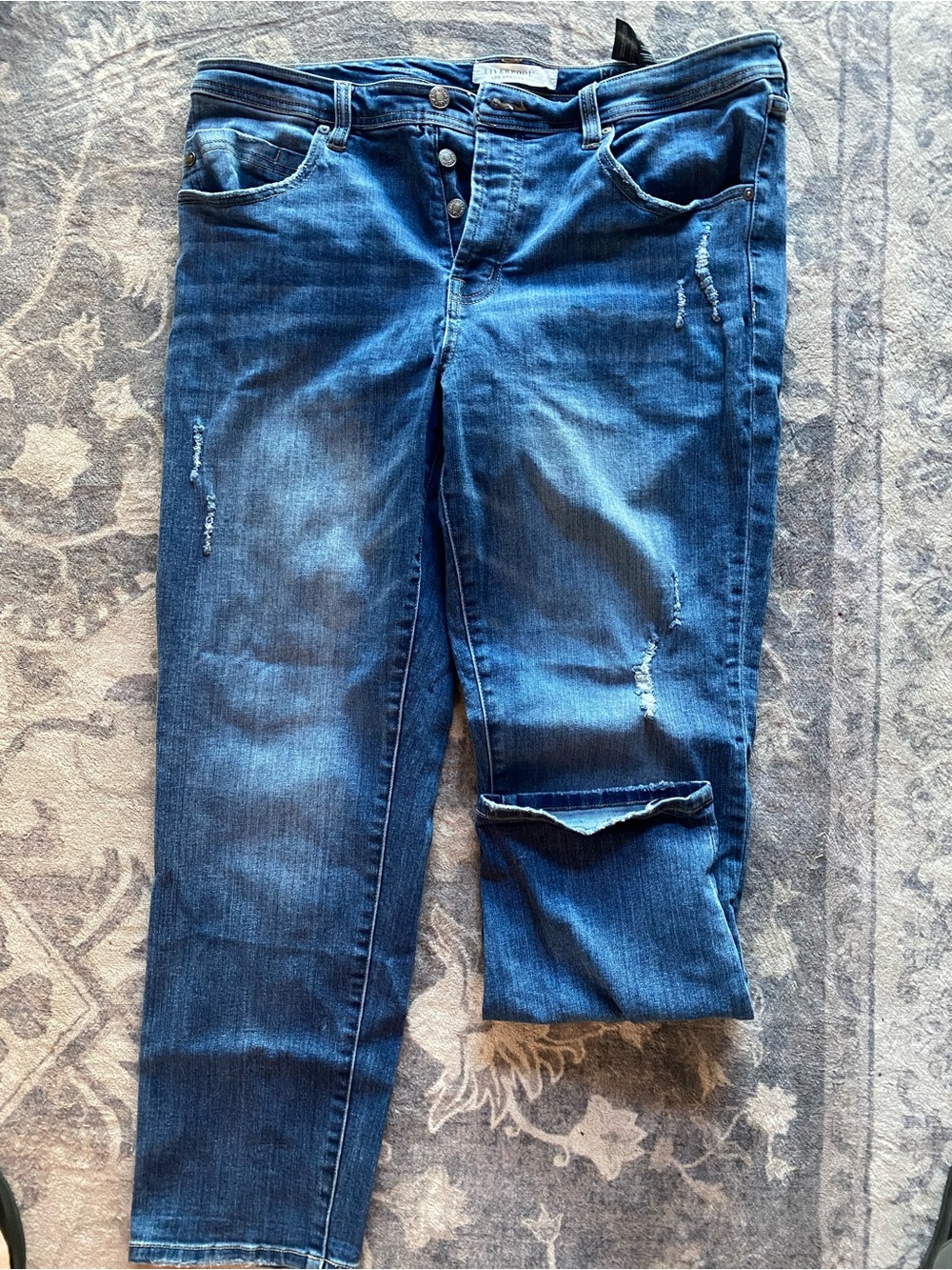 Liverpool Women's Distressed Dark Blue Jeans
